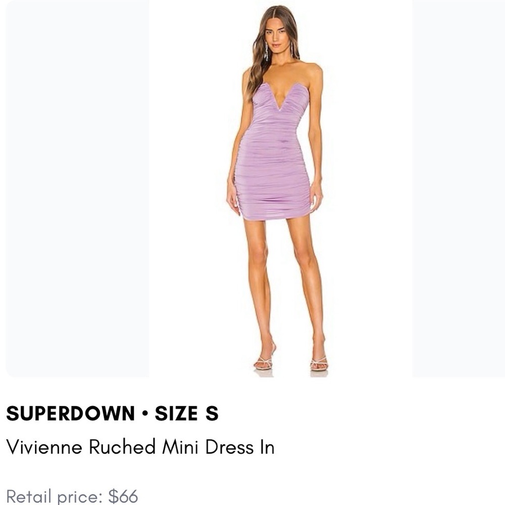 Superdown Lavender Ruched Mini Dress